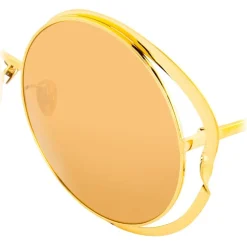 Linda Farrow - 660 C1 Round Sunglasses - Yellow Gold - Linda Farrow Eyewear - Avvenice