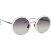 Linda Farrow - 239 C68 Round Sunglasses - White - Linda Farrow Eyewear - Avvenice