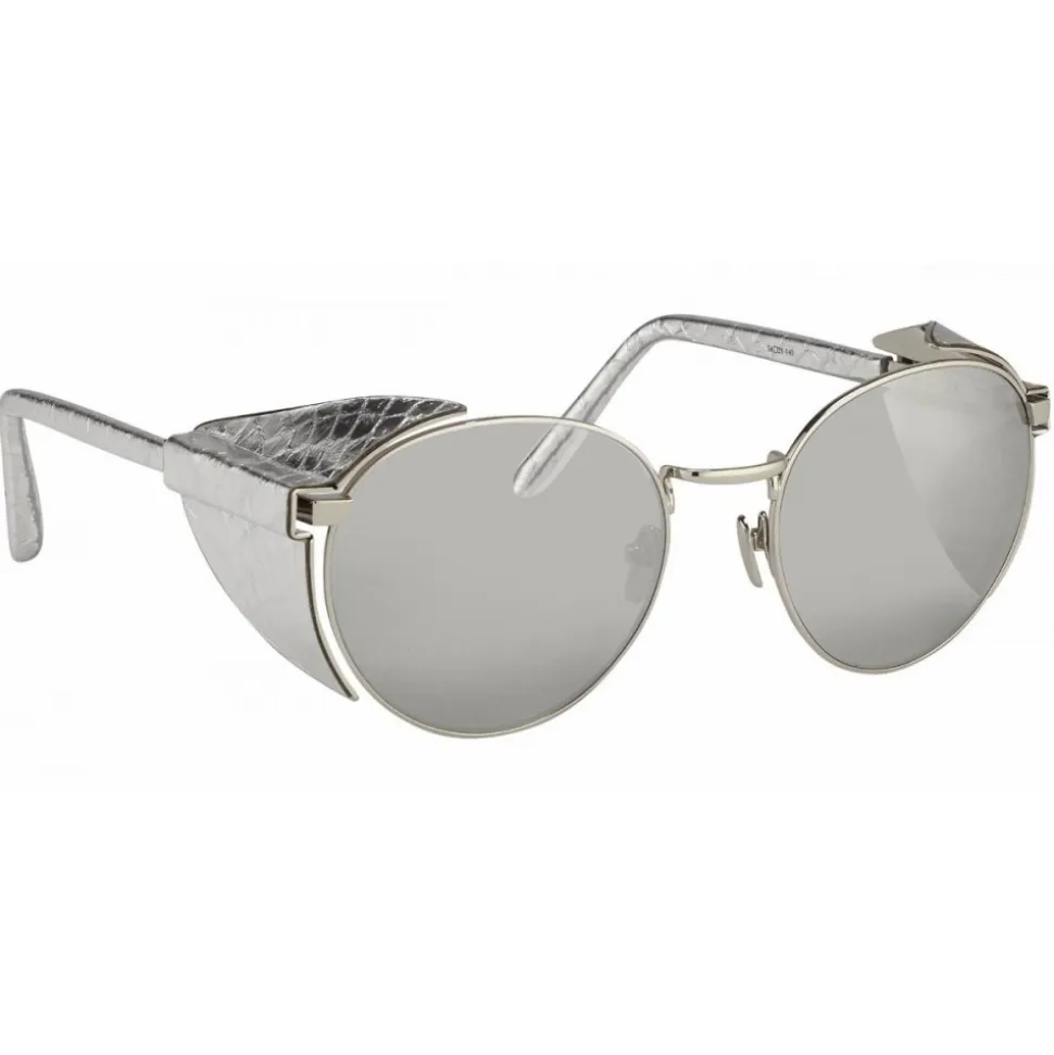 Linda Farrow - 300 C9 Round Sunglasses - White Gold - Linda Farrow Eyewear - Avvenice