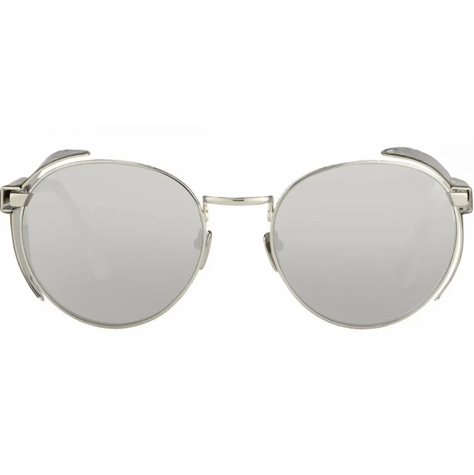 Linda Farrow - 300 C9 Round Sunglasses - White Gold - Linda Farrow Eyewear - Avvenice