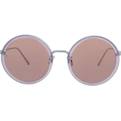 Linda Farrow - 239 C59 Round Sunglasses - Milky Purple - Linda Farrow Eyewear - Avvenice