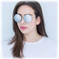 Linda Farrow - 343 C4 Round Sunglasses - White Gold - Linda Farrow Eyewear - Avvenice