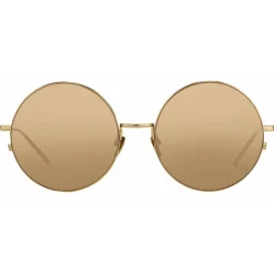 Linda Farrow - 343 C2 Round Sunglasses - Yellow Gold - Linda Farrow Eyewear - Avvenice