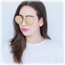 Linda Farrow - 343 C2 Round Sunglasses - Yellow Gold - Linda Farrow Eyewear - Avvenice