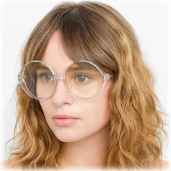 Linda Farrow - 657 C10 Round Sunglasses - Clear - Linda Farrow Eyewear - Avvenice