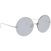 Linda Farrow - 565 C2 Round Sunglasses - White Gold - Linda Farrow Eyewear - Avvenice
