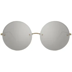 Linda Farrow - 565 C2 Round Sunglasses - White Gold - Linda Farrow Eyewear - Avvenice