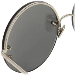 Linda Farrow - 565 C2 Round Sunglasses - White Gold - Linda Farrow Eyewear - Avvenice
