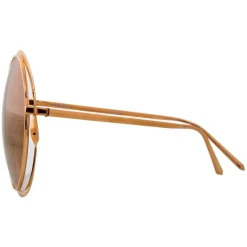 Linda Farrow - 660 C3 Round Sunglasses - Full Rose Gold - Linda Farrow Eyewear - Avvenice