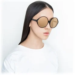 Linda Farrow - 657 C2 Round Sunglasses - Black - Linda Farrow Eyewear - Avvenice