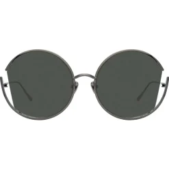 Linda Farrow - 851 C7 Round Sunglasses - Nickel - Linda Farrow Eyewear - Avvenice