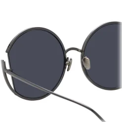 Linda Farrow - 851 C7 Round Sunglasses - Nickel - Linda Farrow Eyewear - Avvenice