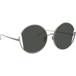 Linda Farrow - 851 C5 Round Sunglasses - White Gold - Linda Farrow Eyewear - Avvenice