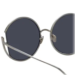 Linda Farrow - 851 C5 Round Sunglasses - White Gold - Linda Farrow Eyewear - Avvenice