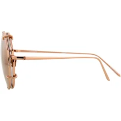 Linda Farrow - 647 C3 Round Sunglasses - Rose Gold - Linda Farrow Eyewear - Avvenice