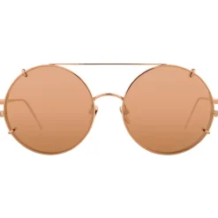 Linda Farrow - 647 C3 Round Sunglasses - Rose Gold - Linda Farrow Eyewear - Avvenice