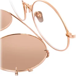Linda Farrow - 647 C3 Round Sunglasses - Rose Gold - Linda Farrow Eyewear - Avvenice
