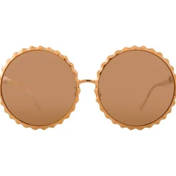 Linda Farrow - 662 C3 Round Sunglasses - Rose Gold - Linda Farrow Eyewear - Avvenice