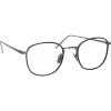 Linda Farrow - 719 C5 Square Optical Frames - Nickel and Black - Linda Farrow Eyewear - Avvenice