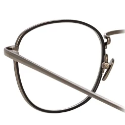Linda Farrow - 719 C5 Square Optical Frames - Nickel and Black - Linda Farrow Eyewear - Avvenice