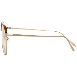 Linda Farrow - 819 C11 Square Optical Frames - Optical Lens in Light Gold Frame - Linda Farrow Eyewear - Avvenice
