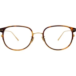 Linda Farrow - 814 C2 Square Optical Frames - Optical Lens in Tortoise Frame - Linda Farrow Eyewear - Avvenice