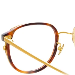 Linda Farrow - 814 C2 Square Optical Frames - Optical Lens in Tortoise Frame - Linda Farrow Eyewear - Avvenice