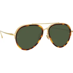 Linda Farrow - Abel Aviator Sunglasses in Tortoiseshell - LFL1118C2SUN - Linda Farrow Eyewear - Avvenice