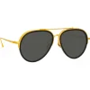 Linda Farrow - Abel Aviator Sunglasses in Black Yellow Gold - LFL1118C1SUN - Linda Farrow Eyewear - Avvenice