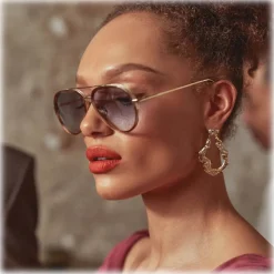 Linda Farrow - Abel Aviator Sunglasses in Horn - LFL1118C4SUN - Linda Farrow Eyewear - Avvenice