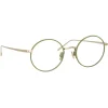 Linda Farrow - Adams Oval Optical Glasses in Light Gold Khaki - LFL925C6OPT - Linda Farrow Eyewear - Avvenice