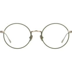 Linda Farrow - Adams Oval Optical Glasses in Light Gold Khaki - LFL925C6OPT - Linda Farrow Eyewear - Avvenice