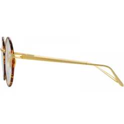 Linda Farrow - Adams Oval Optical Glasses in Yellow Gold Tortoiseshell - LFL925C5OPT - Linda Farrow Eyewear - Avvenice