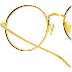 Linda Farrow - Adams Oval Optical Glasses in Yellow Gold Tortoiseshell - LFL925C5OPT - Linda Farrow Eyewear - Avvenice