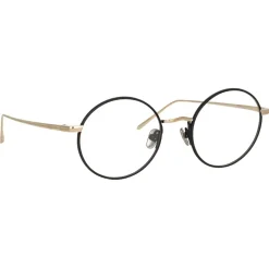 Linda Farrow - Adams Oval Optical Glasses in Light Gold Black - LFL925C3OPT - Linda Farrow Eyewear - Avvenice