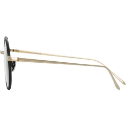 Linda Farrow - Adams Oval Optical Glasses in Light Gold Black - LFL925C3OPT - Linda Farrow Eyewear - Avvenice