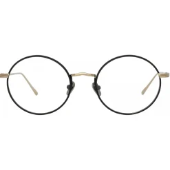 Linda Farrow - Adams Oval Optical Glasses in Light Gold Black - LFL925C3OPT - Linda Farrow Eyewear - Avvenice