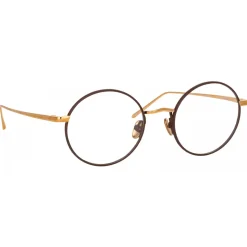 Linda Farrow - Adams Oval Optical Glasses in Rose Gold Brown - LFL925C4OPT - Linda Farrow Eyewear - Avvenice