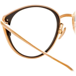 Linda Farrow - Alba Cat Eye Optical Glasses in Rose Gold - LFL1339C3OPT - Linda Farrow Eyewear - Avvenice