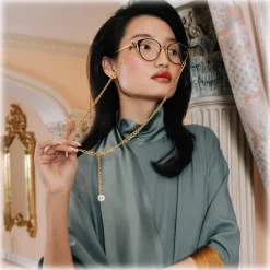 Linda Farrow - Alba Cat Eye Optical Glasses in Yellow Gold - LFL1339C1OPT - Linda Farrow Eyewear - Avvenice