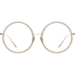 Linda Farrow - Alesia A Round Optical Glasses in Ash - LF57AC3OPT - Linda Farrow Eyewear - Avvenice