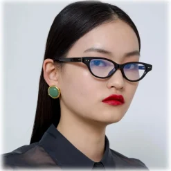 Linda Farrow - Alessandra Cat Eye Optical Glasses in Black - LFL965C6OPT - Linda Farrow Eyewear - Avvenice