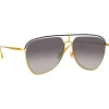 Linda Farrow - Alma Aviator Sunglasses in Yellow Gold - LFL1205C1SUN - Linda Farrow Eyewear - Avvenice