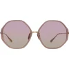 Linda Farrow - Alona Hexagon Sunglasses in Lilac - LFL901C25SUN - Linda Farrow Eyewear - Avvenice