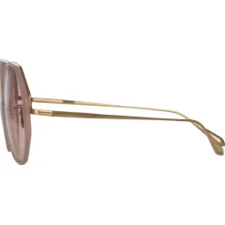 Linda Farrow - Alona Hexagon Sunglasses in Lilac - LFL901C25SUN - Linda Farrow Eyewear - Avvenice