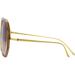 Linda Farrow - Alona Oversized Sunglasses in Brown - LFLC901C7SUN - Linda Farrow Eyewear - Avvenice