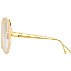 Linda Farrow - Alona Oversized Optical Glasses in Peach - LFL901C15OPT - Linda Farrow Eyewear - Avvenice