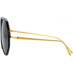 Linda Farrow - Alona Oversized Sunglasses in Black - LFLC901C1SUN - Linda Farrow Eyewear - Avvenice