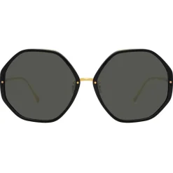 Linda Farrow - Alona Oversized Sunglasses in Black - LFLC901C1SUN - Linda Farrow Eyewear - Avvenice