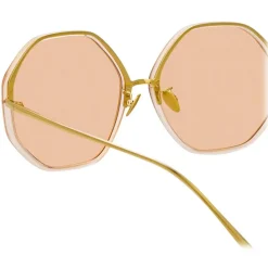 Linda Farrow - Alona Oversized Sunglasses in Peach - LFL901C6SUN - Linda Farrow Eyewear - Avvenice